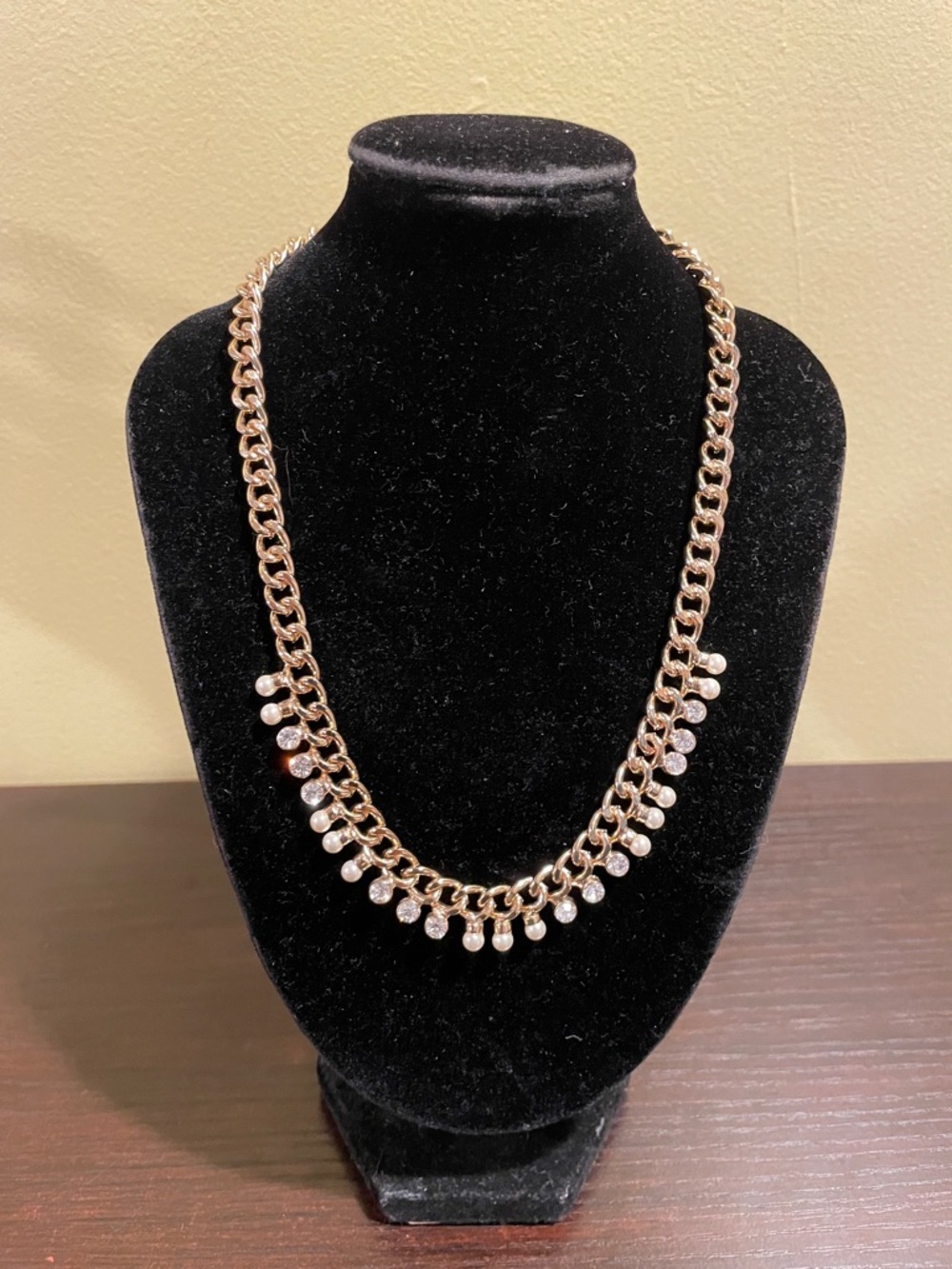 Betsey Johnson Gold Pendant Chain Necklace with Crystal Drops - Women Jewelry